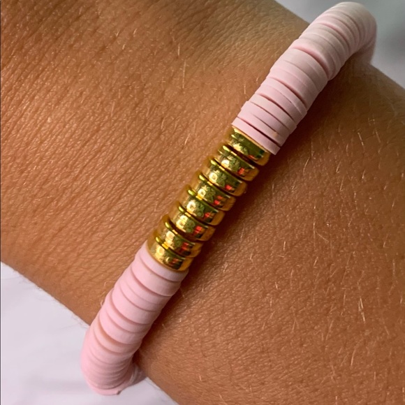 Clay flat bead bracelet handmade - Picture 1 of 3